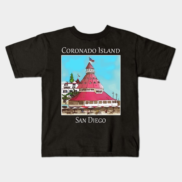 Coronado Island San Diego California Kids T-Shirt by WelshDesigns
